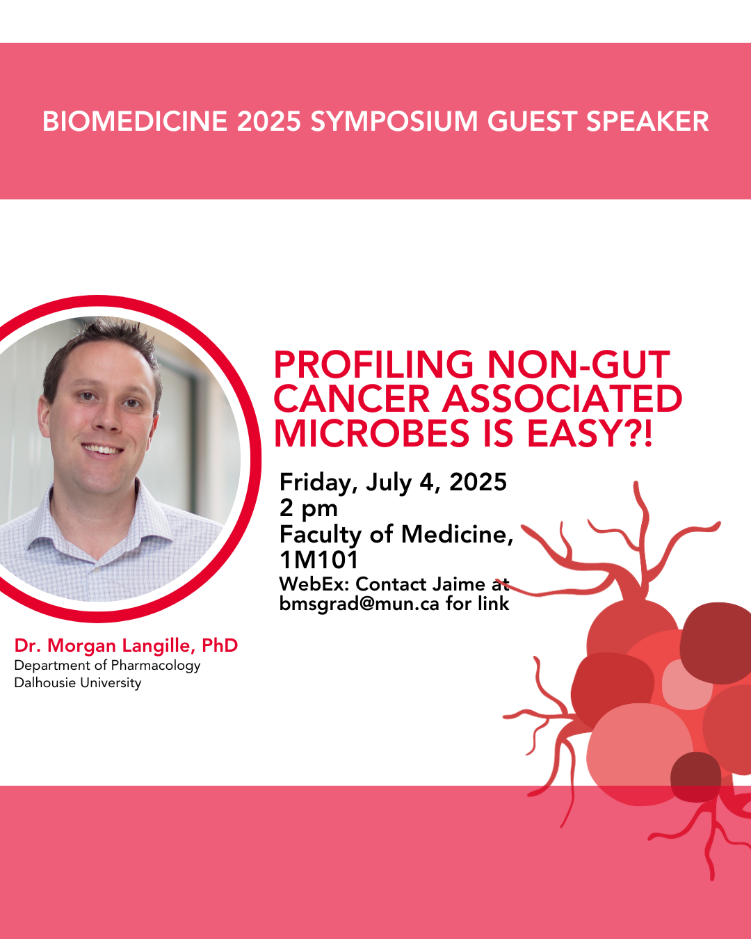 Graphic with info related to Symposium Visiting Speaker - Langille